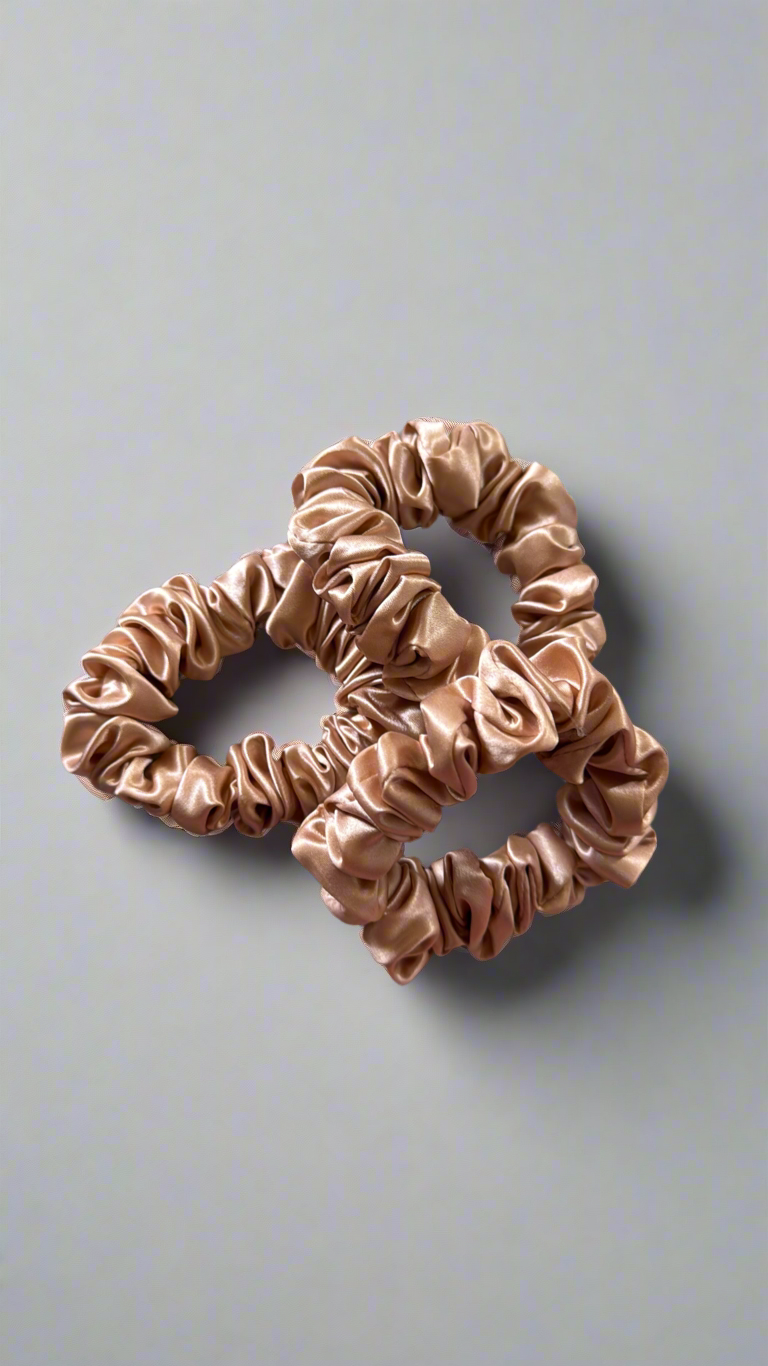 Luxury 100% 3pc Silk Hair Elastics Scrunchy