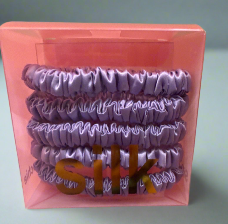 Luxury 100% 5 pc a Silk Hair Elastics Scrunchies